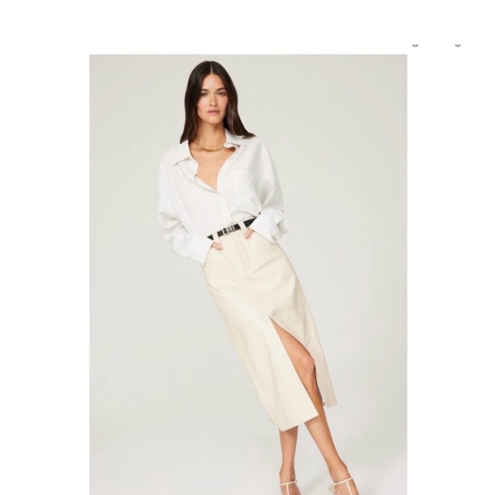 A.L.C. Cream Pencil Skirt with Front Slit